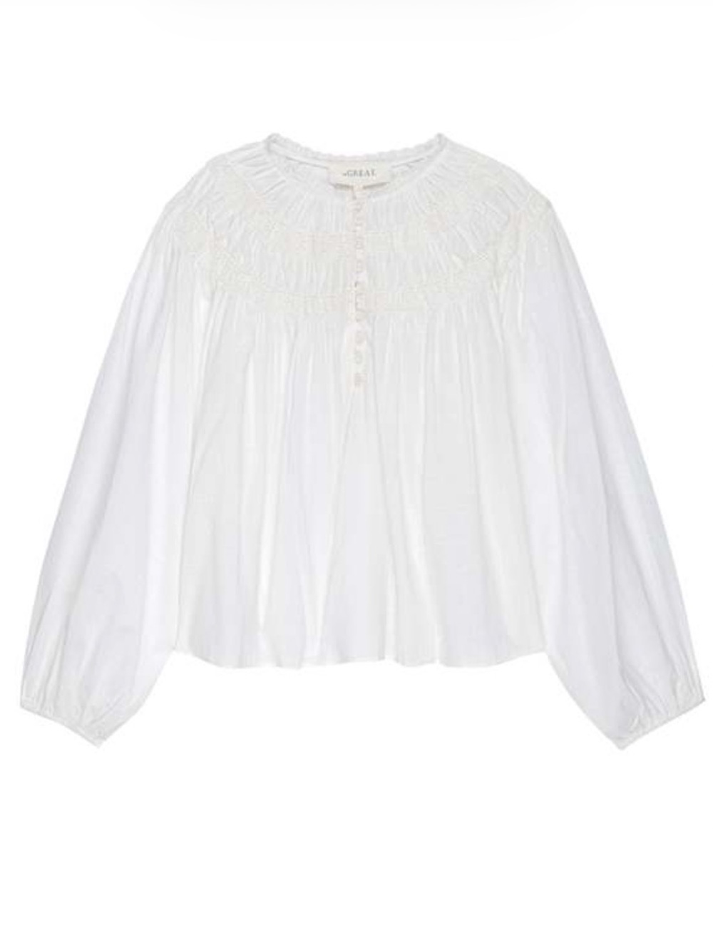 THE GREAT. The Picturesque Blouse White Size 2 (Medium)